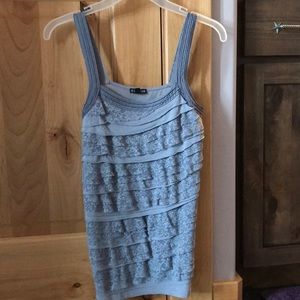 Express grey ruffled tank top